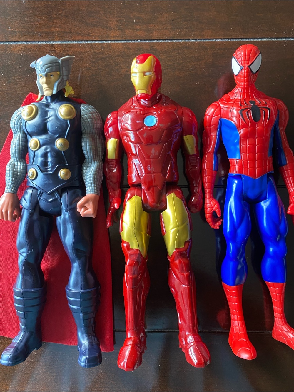 Marvel 12’ Toy- Figures -Thor- Spider Man and Iron Man- Plastic